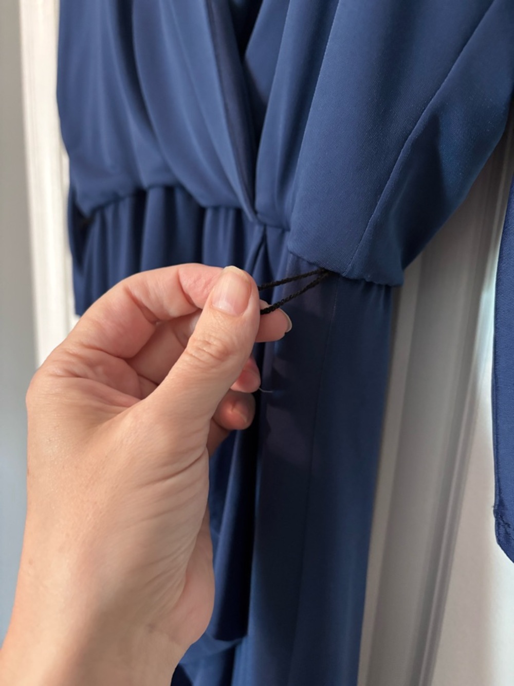 WHBM Blue Wrap Dress Size 8 Faux Wrap Ruffle Sleeve Career Size 8 - Picture 6 of 17